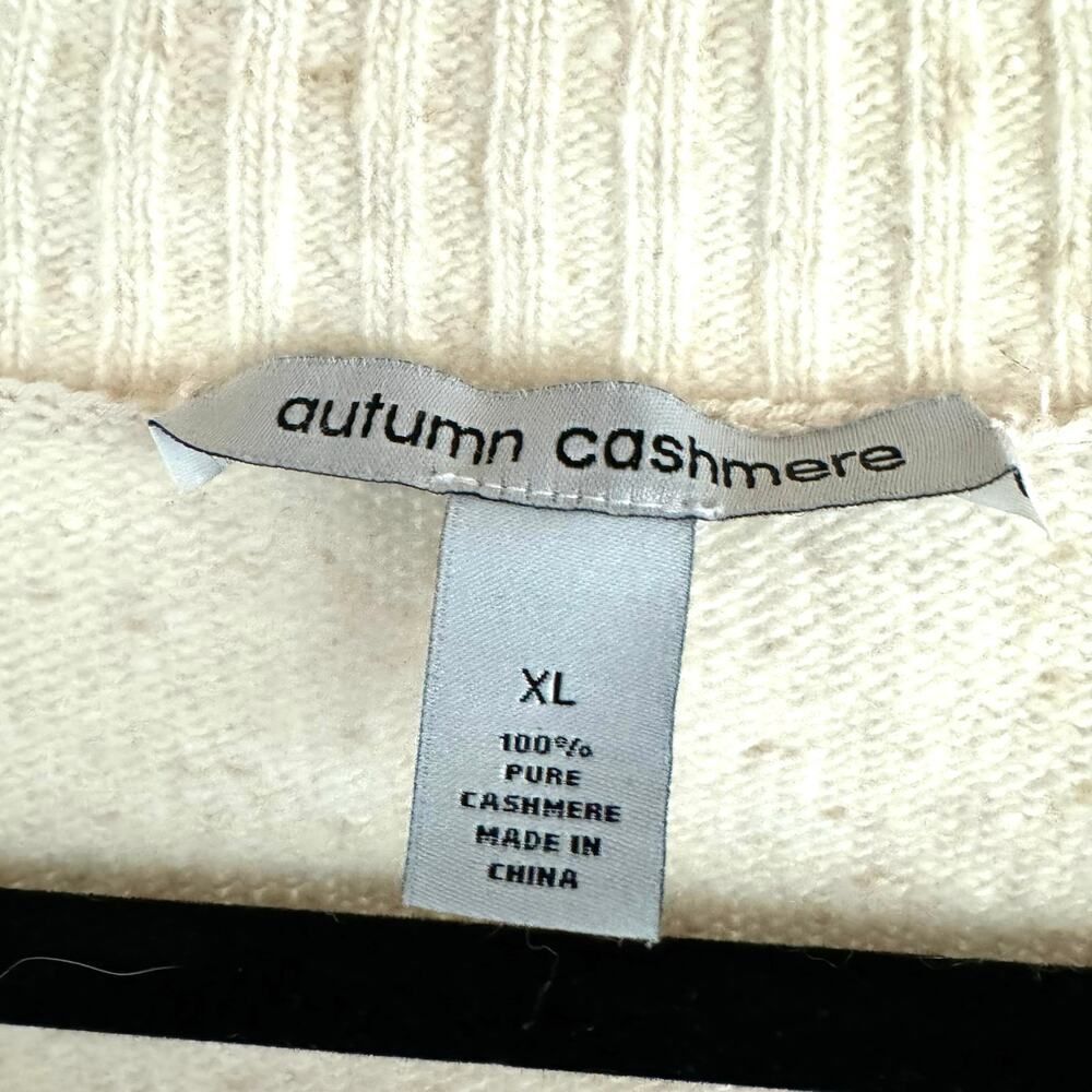 Autumn Cashmere Oversized V-Neck Beige Cashmere Sweater - Picture 5 of 5